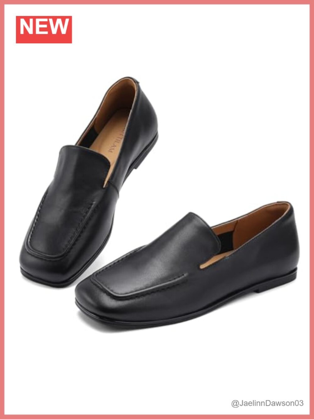 Genuine Leather Square Toe Loafers - British Style Slip-On Flats for Office Work